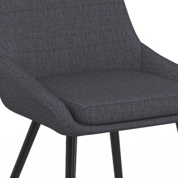 Chaises Ornella tissu gris foncé pieds métal noirs - lot de 6