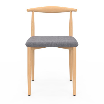 Chaises Adam tissu gris pieds effet bois - lot de 6