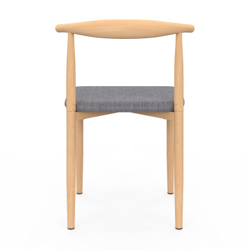 Chaises Adam tissu gris pieds effet bois - lot de 6