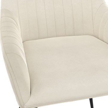 Chaises Ariana velours crème pieds métal - lot de 2