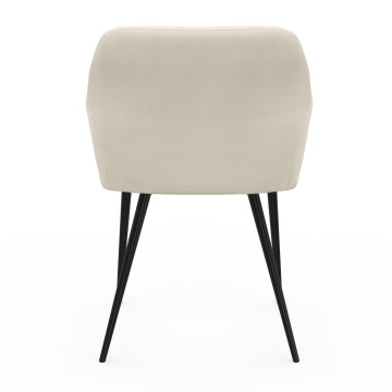 Chaises Ariana velours crème pieds métal - lot de 2