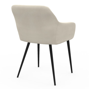 Chaises Ariana velours crème pieds métal - lot de 2