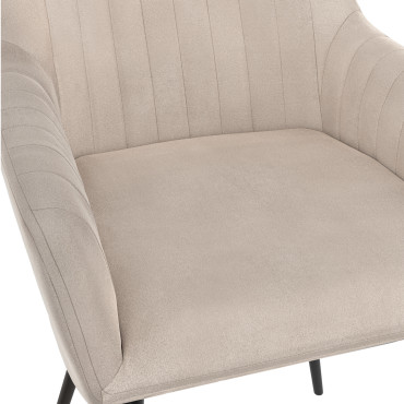 Chaises Ariana velours taupe pieds métal - lot de 2