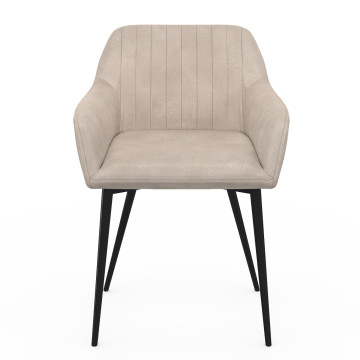 Chaises Ariana velours taupe pieds métal - lot de 2