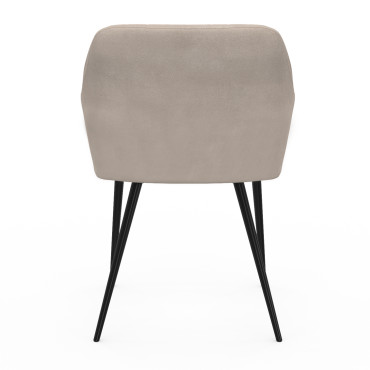 Chaises Ariana velours taupe pieds métal - lot de 2