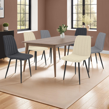 Chaises Fiona velours mix couleurs (beige