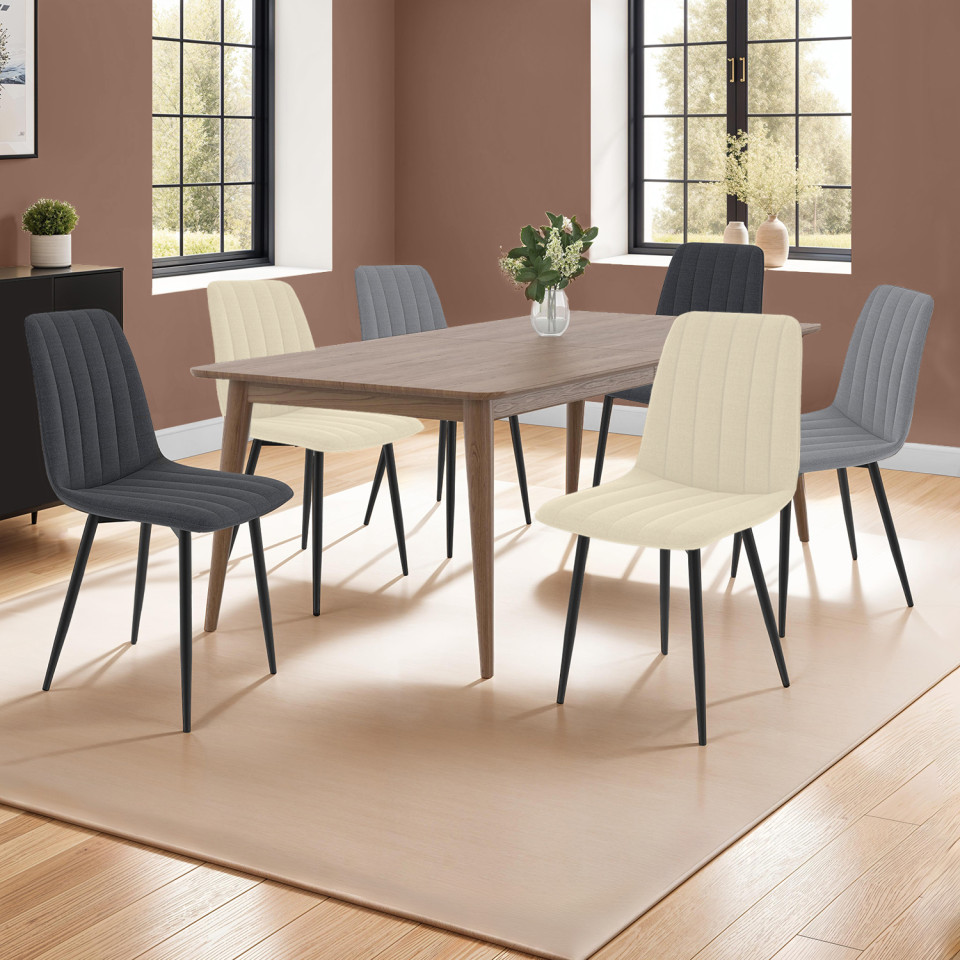 Chaises Fiona velours mix couleurs (beige