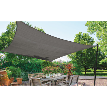 Voile d'ombrage rectangulaire gris 4x6m