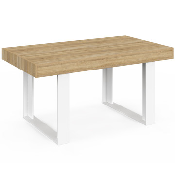 Table à manger Brixton bois et blanc 160cm