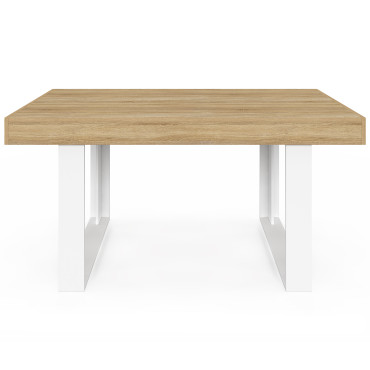 Table à manger Brixton bois et blanc 160cm