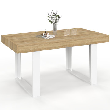 Table à manger Brixton bois et blanc 160cm