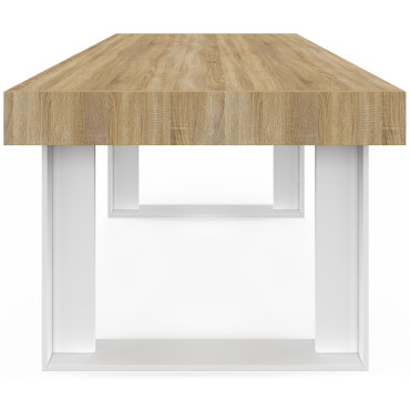Table à manger Brixton bois et blanc 160cm