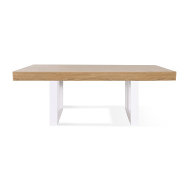 Table à manger Brixton bois et blanc 225cm