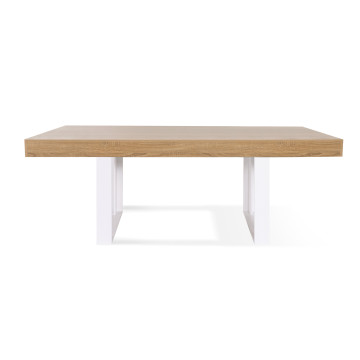 Table à manger Brixton bois et blanc 225cm