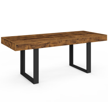 Table à manger extensible Brixton effet bois vieilli 160-200cm