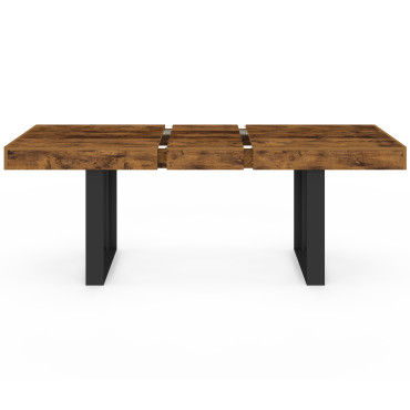 Table à manger extensible Brixton effet bois vieilli 160-200cm
