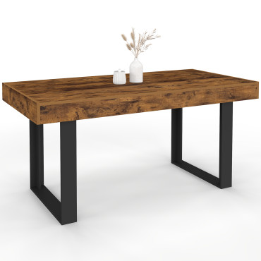 Table à manger extensible Brixton effet bois vieilli 160-200cm