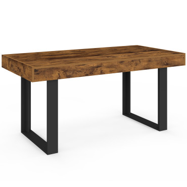 Table à manger extensible Brixton effet bois vieilli 160-200cm