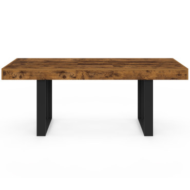 Table à manger extensible Brixton effet bois vieilli 160-200cm