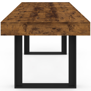 Table à manger extensible Brixton effet bois vieilli 160-200cm