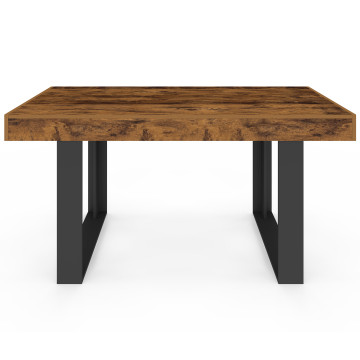 Table à manger Brixton bois vieilli et pieds noirs 160cm