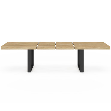 Table à manger extensible Brixton bois et noir 200-300cm