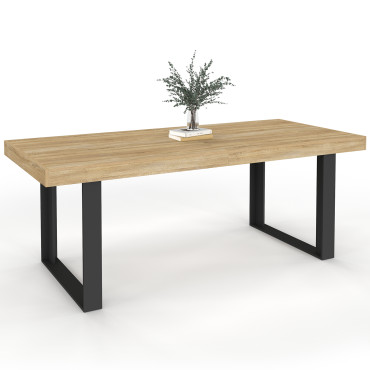 Table à manger extensible Brixton bois et noir 200-300cm