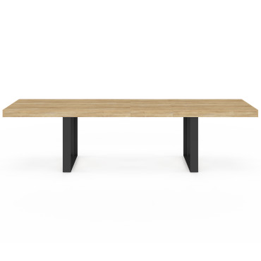 Table à manger extensible Brixton bois et noir 200-300cm