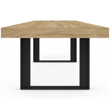 Table à manger extensible Brixton bois et noir 200-300cm