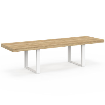 Table à manger extensible Brixton bois et blanc 200-300cm