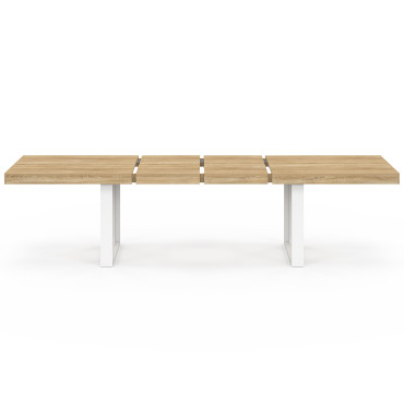 Table à manger extensible Brixton bois et blanc 200-300cm