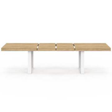 Table à manger extensible Brixton bois et blanc 200-300cm