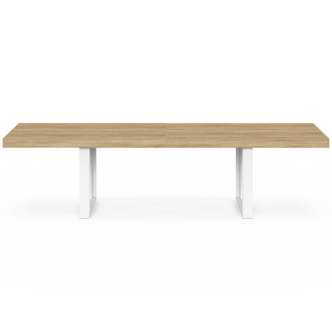 Table à manger extensible Brixton bois et blanc 200-300cm