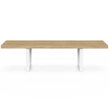 Table à manger extensible Brixton bois et blanc 200-300cm