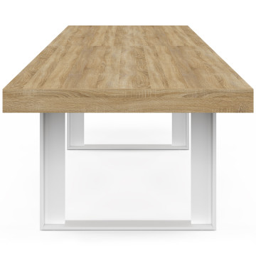 Table à manger extensible Brixton bois et blanc 200-300cm