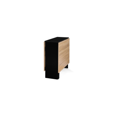 Table à manger dépliable Edi avec rangement bois et noir