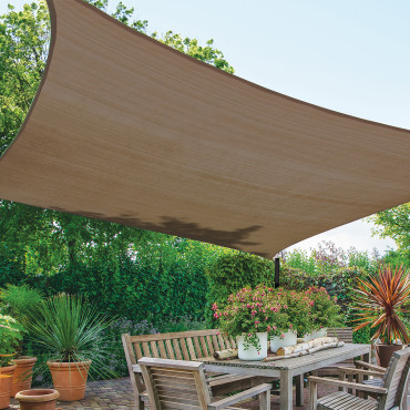 Voile d'ombrage rectangulaire taupe 4x6m
