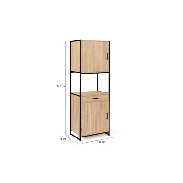 Meuble cuisine Memphis 2 niveaux 60x170cm