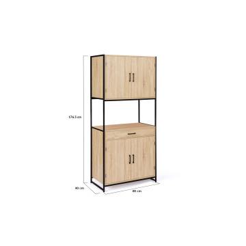 Meuble cuisine Memphis 2 niveaux 80x176cm