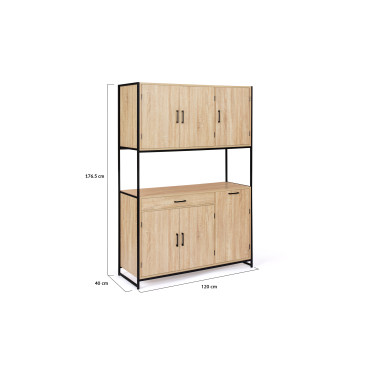 Meuble cuisine Memphis 2 niveaux 120x176cm
