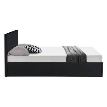 Lit coffre Hanna 160x200cm simili cuir noir