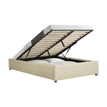 Lit coffre Otta 140x190cm tissu beige