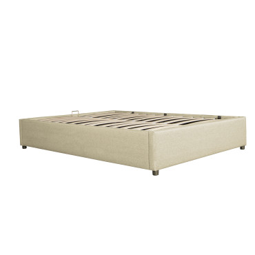 Lit coffre Otta 140x190cm tissu beige