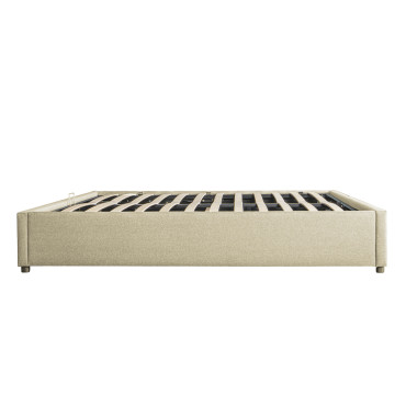 Lit coffre Otta 140x190cm tissu beige