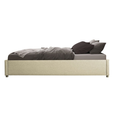 Lit coffre Otta 140x190cm tissu beige