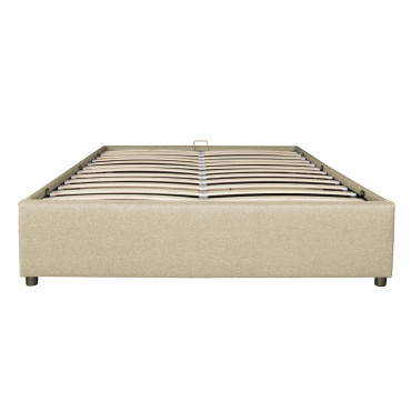 Lit coffre Otta 140x190cm tissu beige