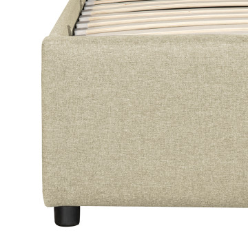 Lit coffre Otta 140x190cm tissu beige
