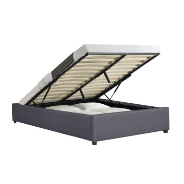 Lit coffre Otta 160x200cm tissu gris