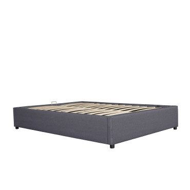 Lit coffre Otta 160x200cm tissu gris