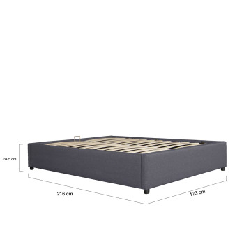 Lit coffre Otta 160x200cm tissu gris